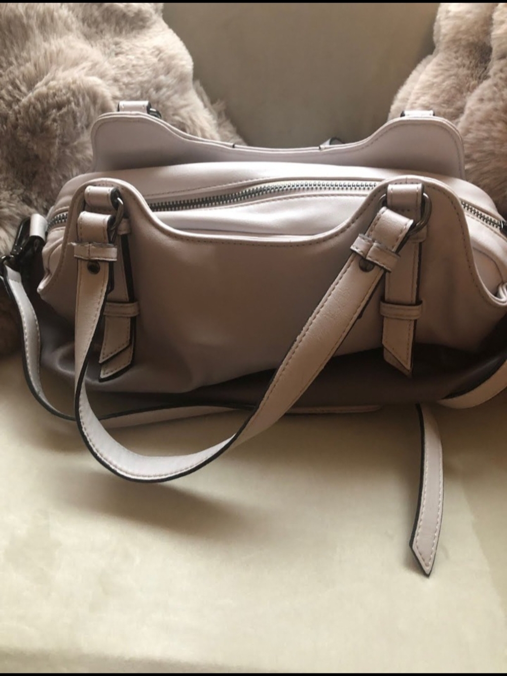 Vera Wang Taupe Shoulder Bag | Neutral Everyday Purse | Minimalist Style - Picture 6 of 6